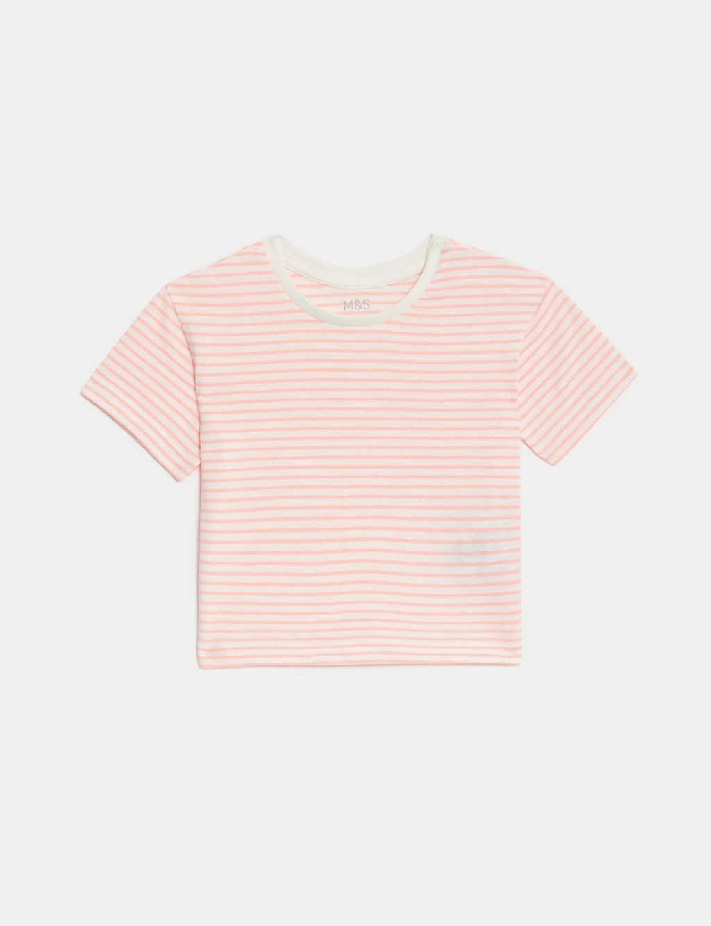 5pk Pure Cotton Plain & Striped T-Shirts (0-3 Yrs) 1 of 4