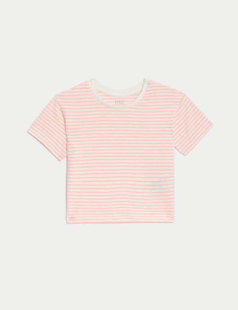 5pk Pure Cotton Plain & Striped T-Shirts (0-3 Yrs) 2 of 4