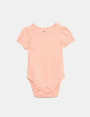 5pk Pure Cotton Pointelle Bodysuits (0-3 Yrs) Image 2 of 4