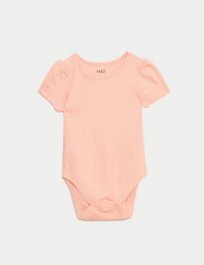 5pk Pure Cotton Pointelle Bodysuits (0-3 Yrs) Image 2 of 4
