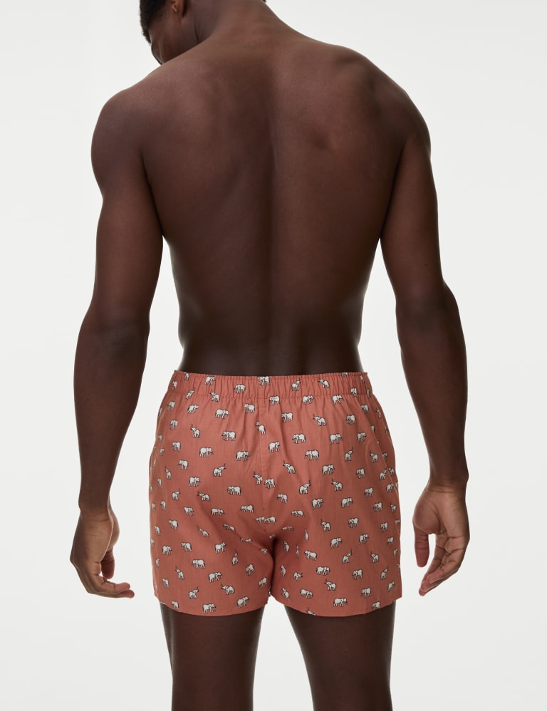 5pk Pure Cotton Safari Print Woven Boxers 3 of 3