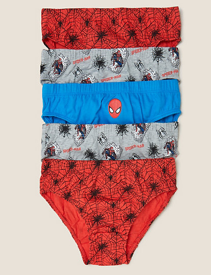 BNIP Boys Sz 4-6 Pack of 4 Spiderman Print 100% Cotton Classic Briefs Underpants 
