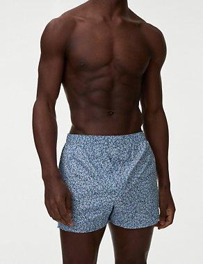 5pk Pure Cotton StayNew™ Floral Woven Boxers Image 2 of 3