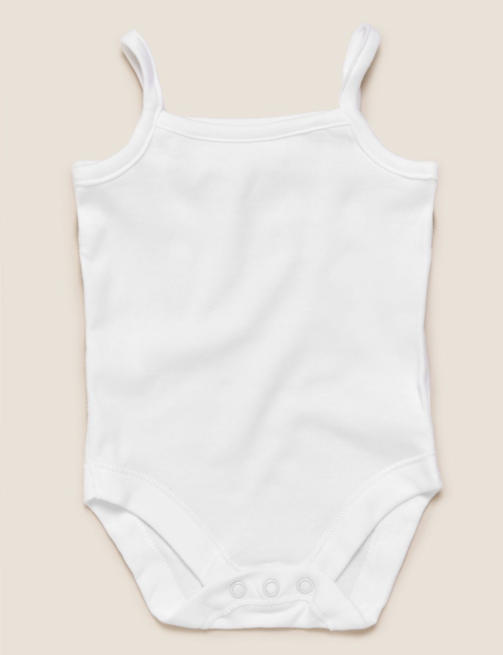 5pk Pure Cotton Strappy Bodysuits (6½lbs-3 Yrs) 1 of 9