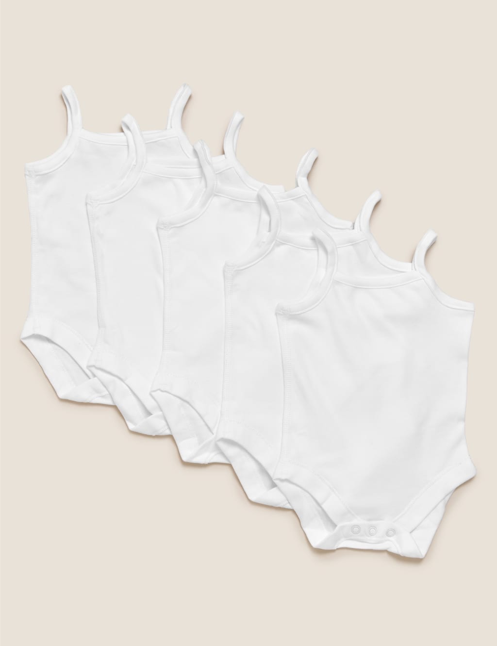 5pk Pure Cotton Strappy Bodysuits (6½lbs-3 Yrs) 3 of 9