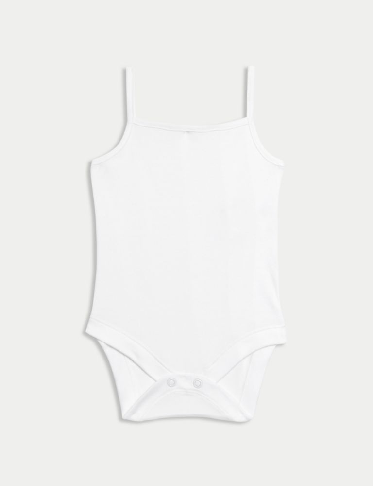 5pk Pure Cotton Strappy Bodysuits (6½lbs-3 Yrs) 3 of 9