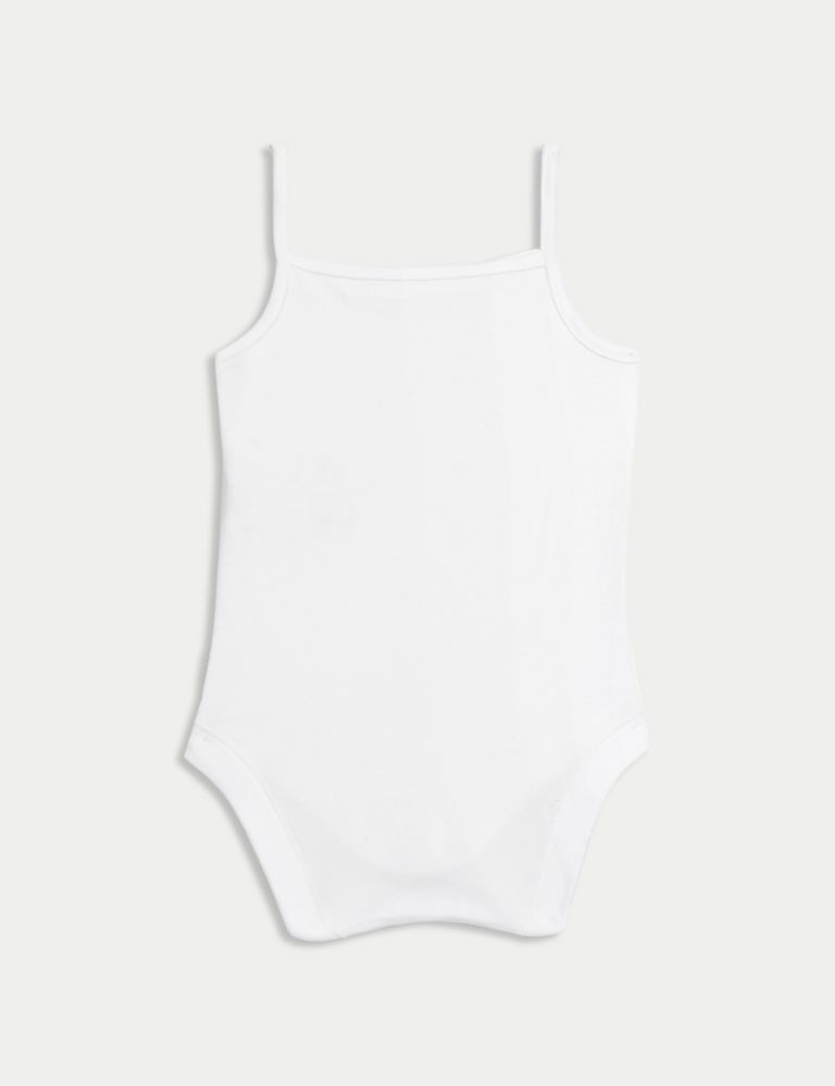 5pk Pure Cotton Strappy Bodysuits (6½lbs-3 Yrs) 5 of 9