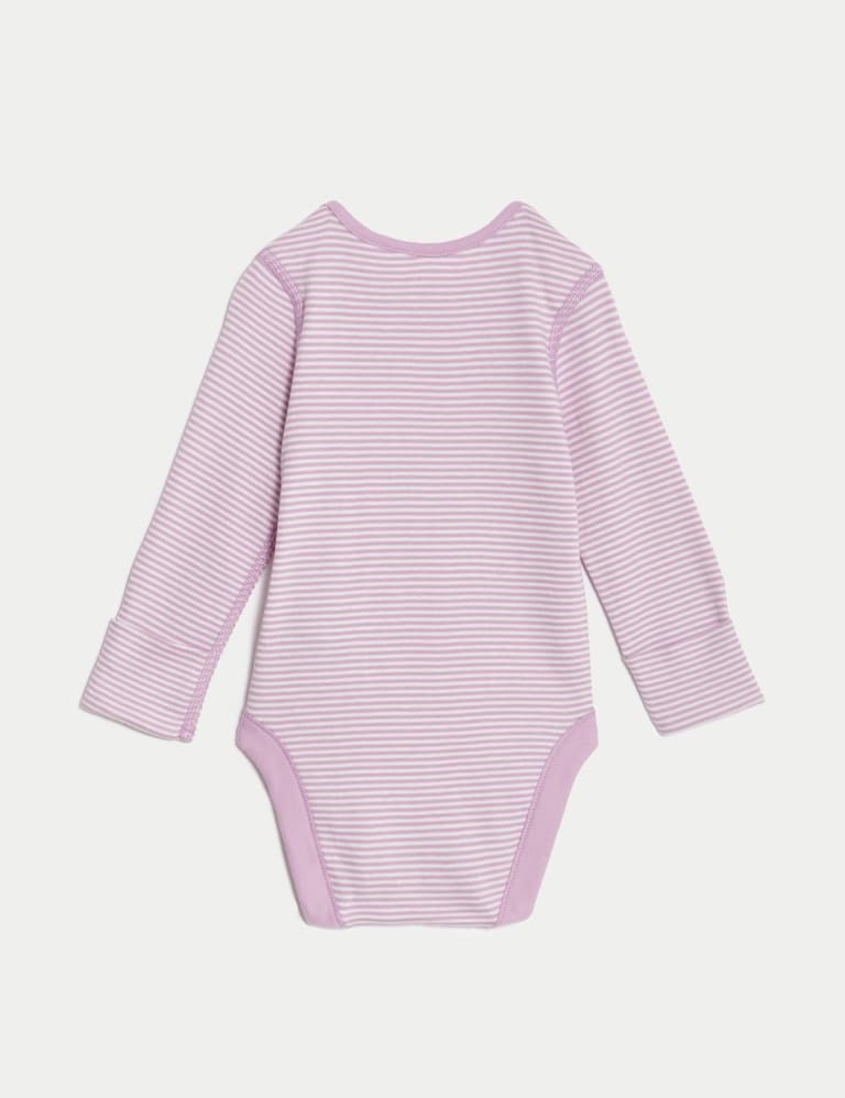 5pk Pure Cotton Striped Bodysuits 0 3 Yrs