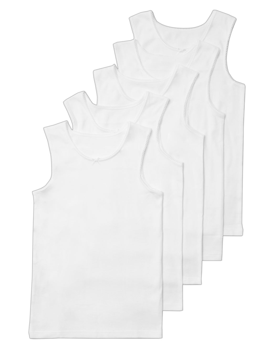 5pk Pure Cotton Vests (2-14 Yrs) | M&S Collection | M&S