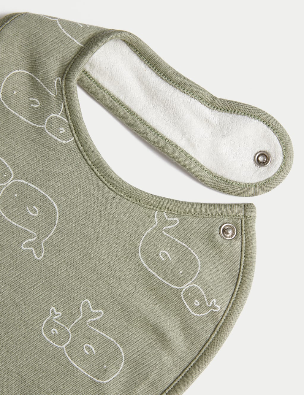 5pk Pure Cotton Whale Print Dribble Bibs 2 of 2