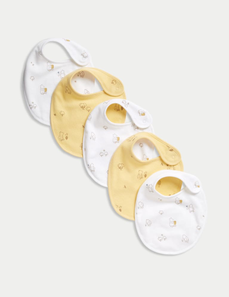 5pk Pure Cotton Winnie the Pooh Dribble Bibs M S Collection M S