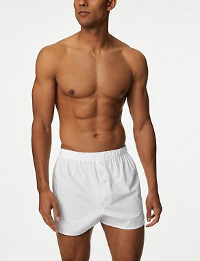 5pk Pure Cotton Woven Boxers Image 2 of 3