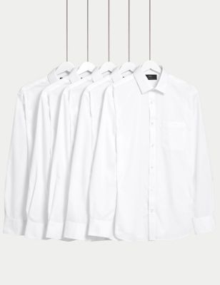 5pk Regular Fit Easy Iron Long Sleeve Shirts Image 1 of 2