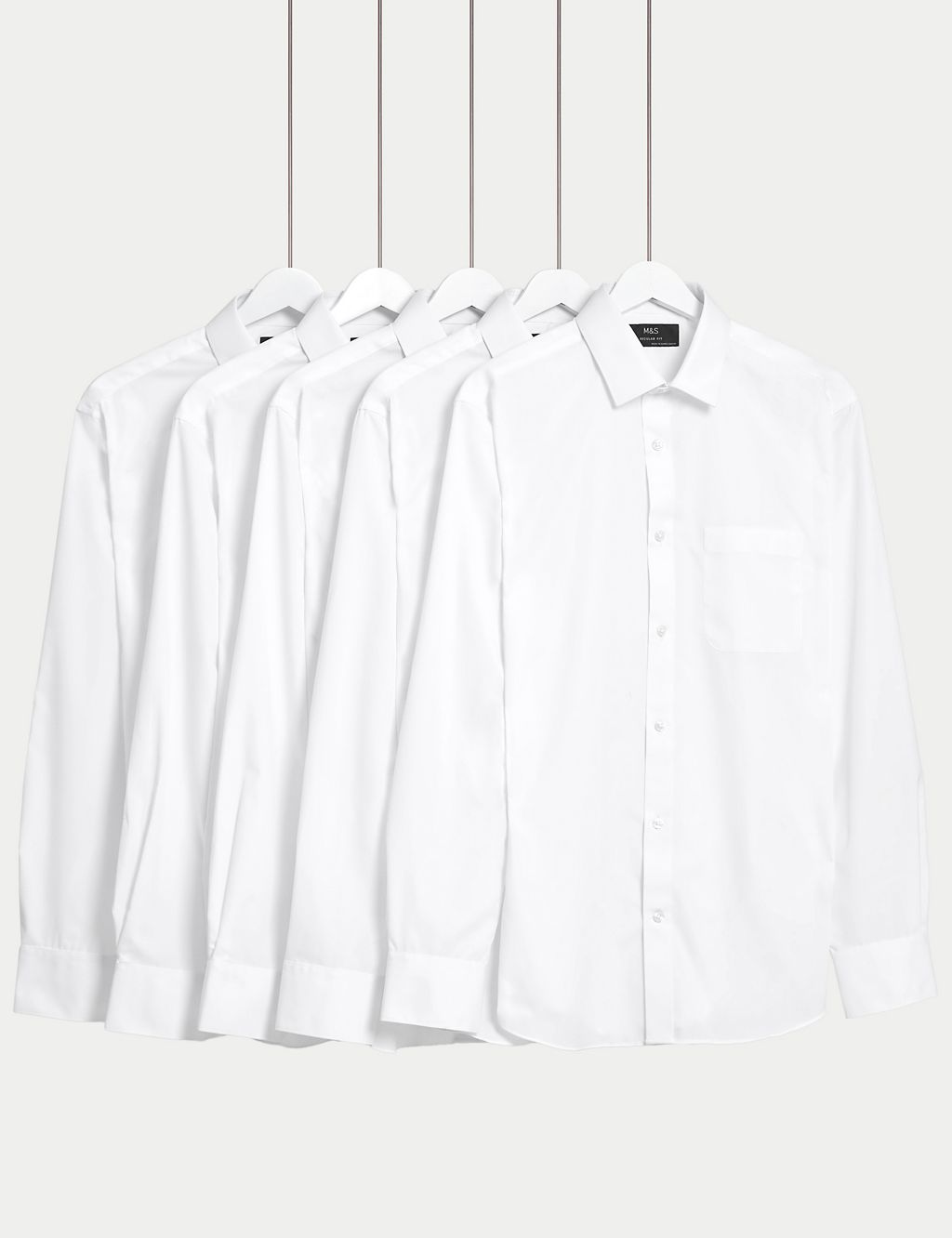 5pk Regular Fit Easy Iron Long Sleeve Shirts 1 of 2