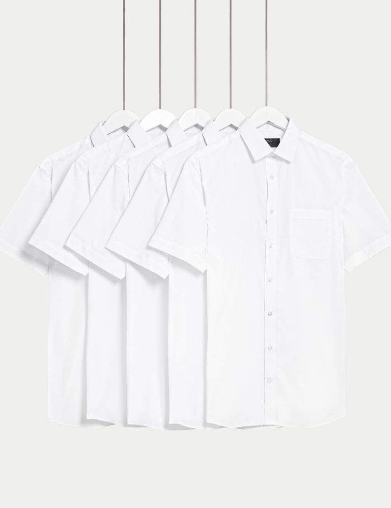 5pk Regular Fit Easy Iron Short Sleeve Shirts 1 of 6