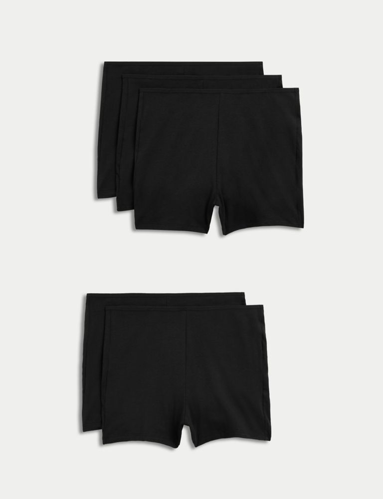 5pk Teen Everyday Cotton Lycra® Boy Shorts, M&S Collection