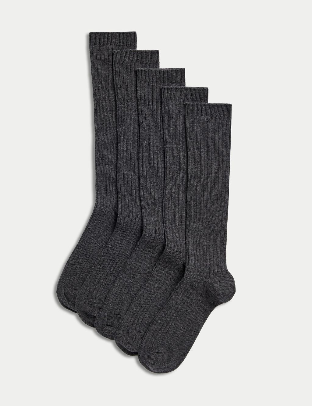 5pk of Long Ribbed School Socks | M&S Collection | M&S