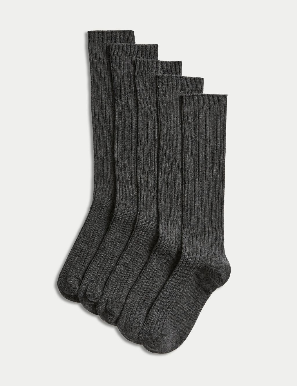 5pk of Long Ribbed School Socks 1 of 3