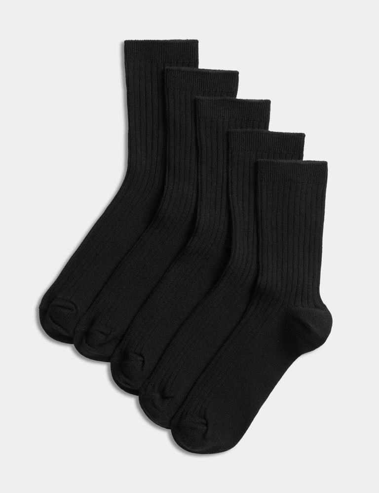 5pk of Ribbed School Socks 2 of 3