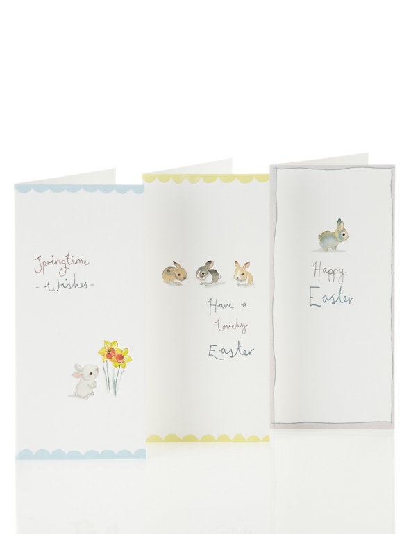 6 Cute Bunny Rabbit Easter Cards Image 1 of 1