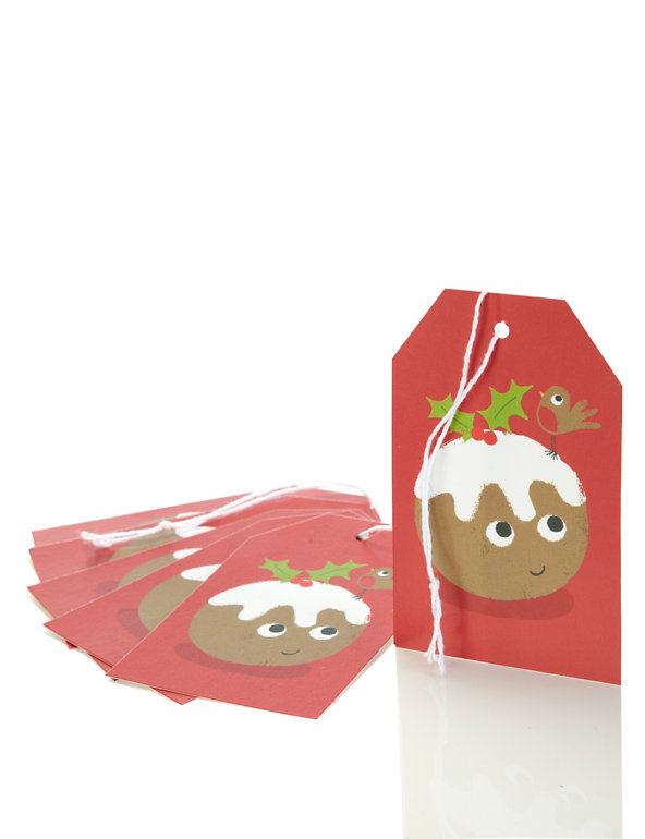 6 Fun Christmas Puddings Christmas Gift Tags Image 1 of 1
