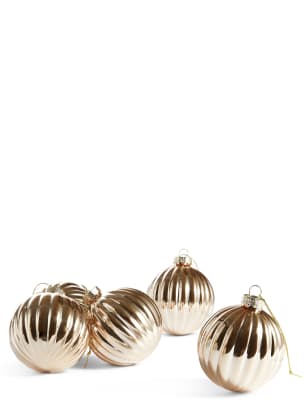 6 Pack Copper Swirl Glass Baubles Image 2 of 3