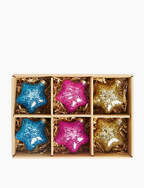 6 Pack Sequin Star Decorations Image 2 of 3