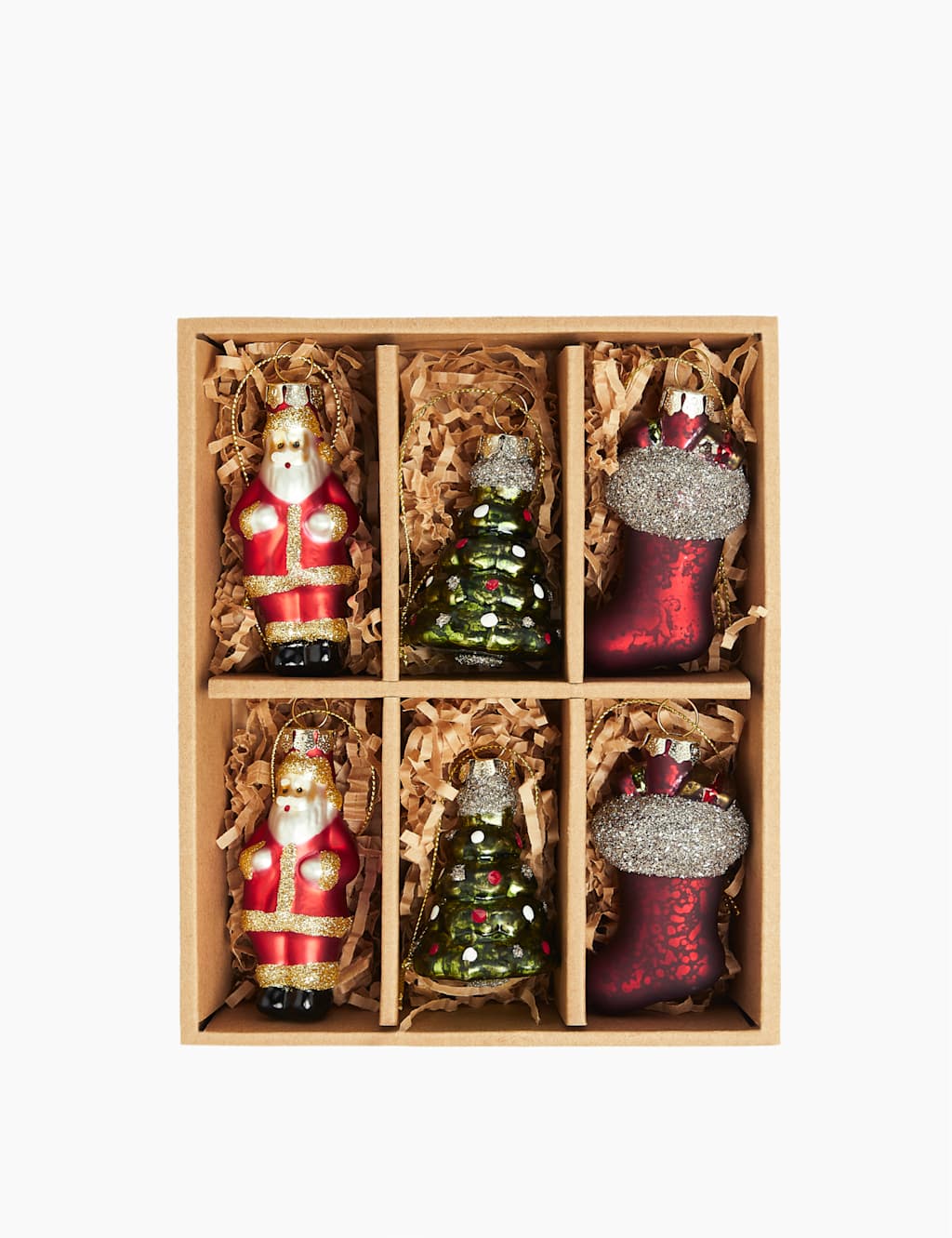 6 Pack Traditional Tree Decorations M&S