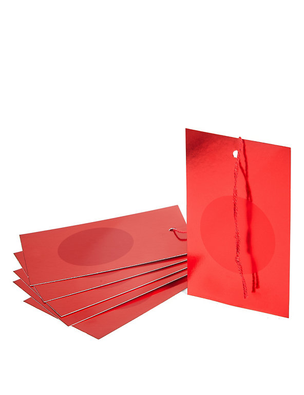 6 Red Satin Gift Tags Image 1 of 2
