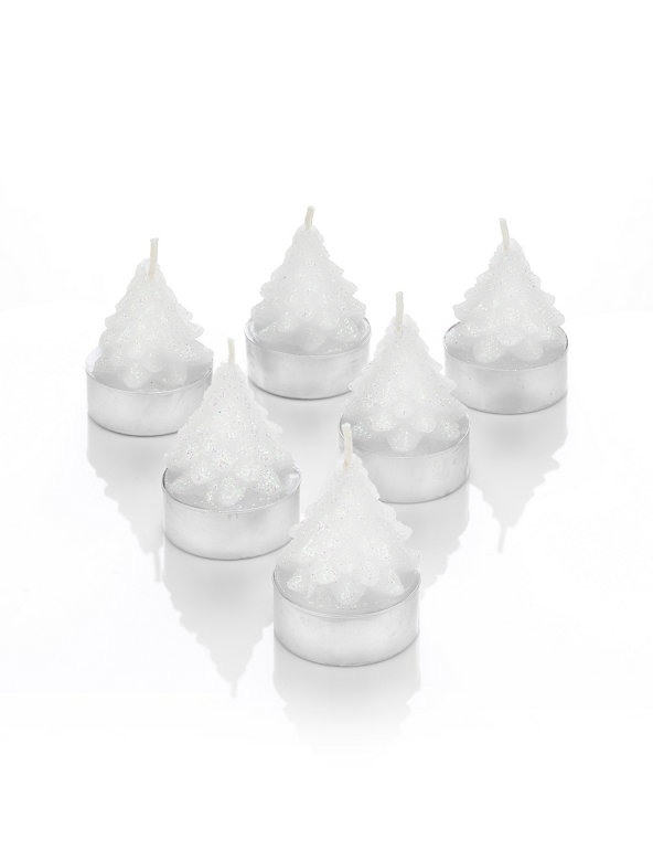6 Winter Scented Glitter Tealights Image 1 of 1