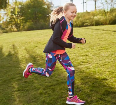 Girls' colourful running sports leggings