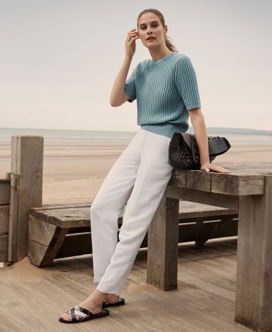 M&s store white trousers