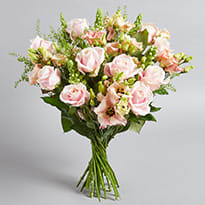 Bouquet of pastel pink summer flowers