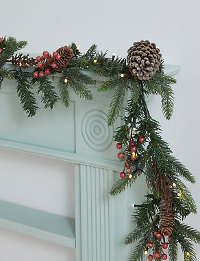 6ft Pre-Lit Pine Cone Garland Image 2 of 4