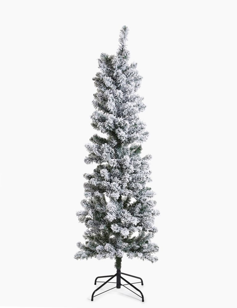6ft Pre Lit Slim Snowy Christmas Tree 3 of 6