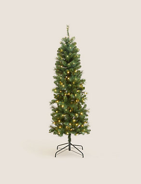 6ft Warm Pre-lit Slim Pine Christmas Tree Image 2 of 8