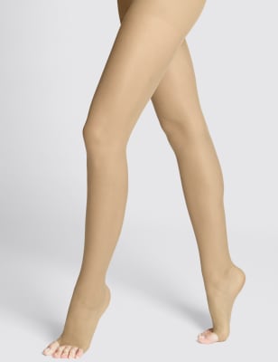 7 Denier Cool Comfort™ Ladder Resist Sheer Open Toe Tights, Autograph