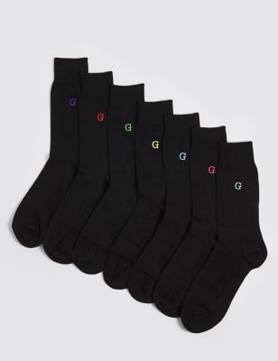 7 Pack Alphabet G Freshfeet™ Socks Image 1 of 1