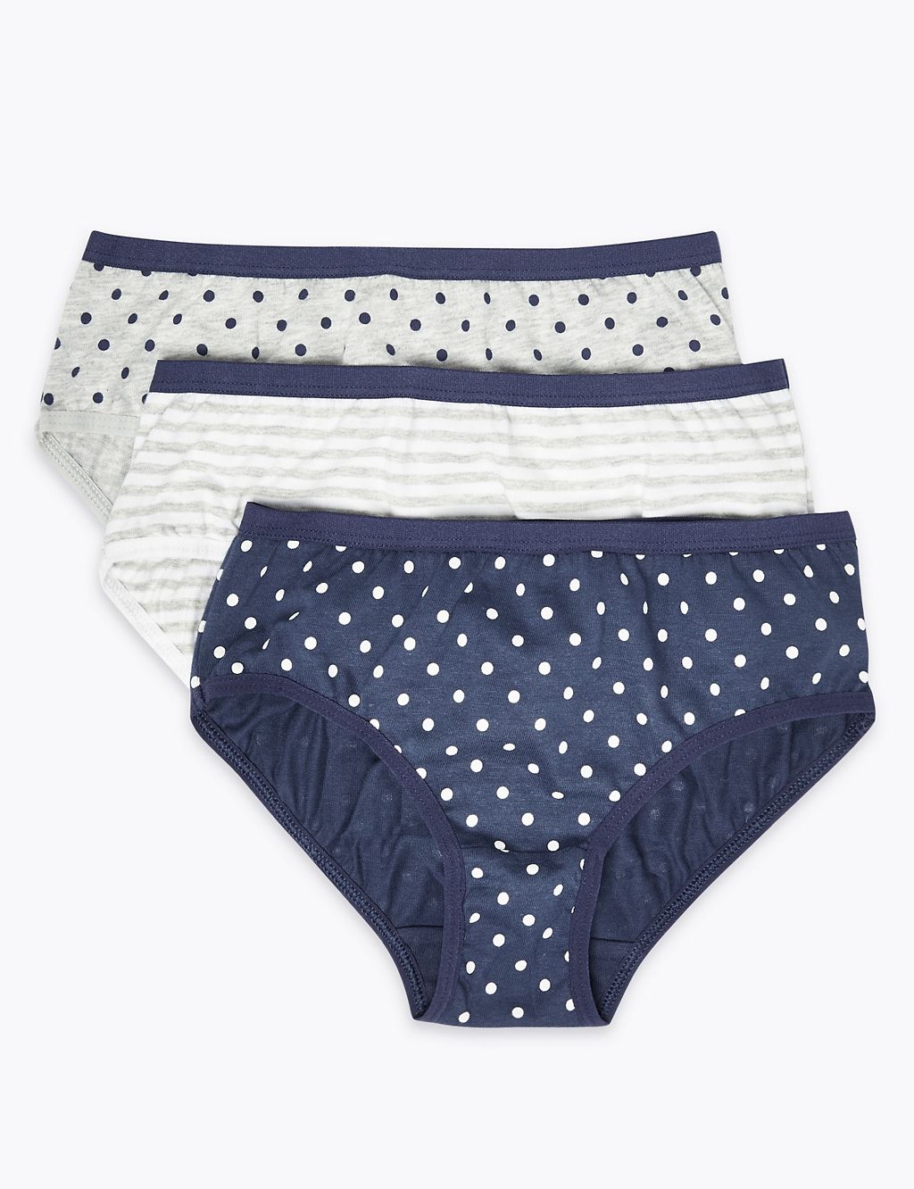7 Pack Cotton Spotted & Striped Briefs (18 Mths - 12 Yrs) 2 of 2
