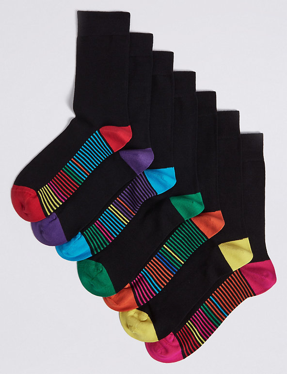 7 Pack Freshfeet™ Cotton Rich Socks Image 1 of 2