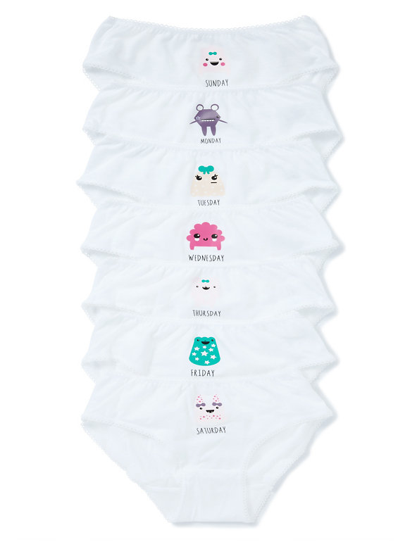 7 Pack Pure Cotton Days of the Week Briefs (2-12 Years) Image 1 of 1