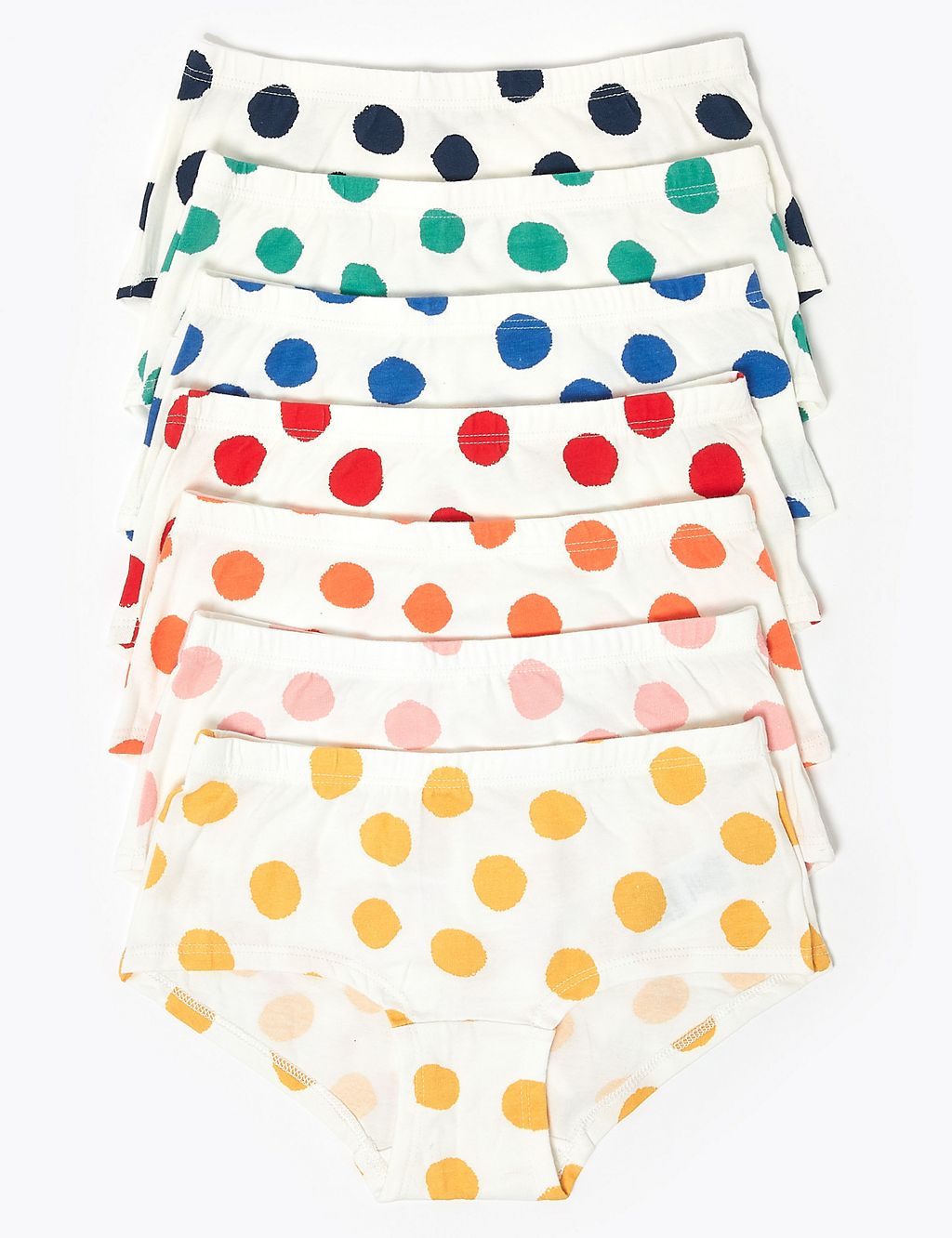 7 Pack Spotty Shorts (2-16 Yrs) 1 of 2