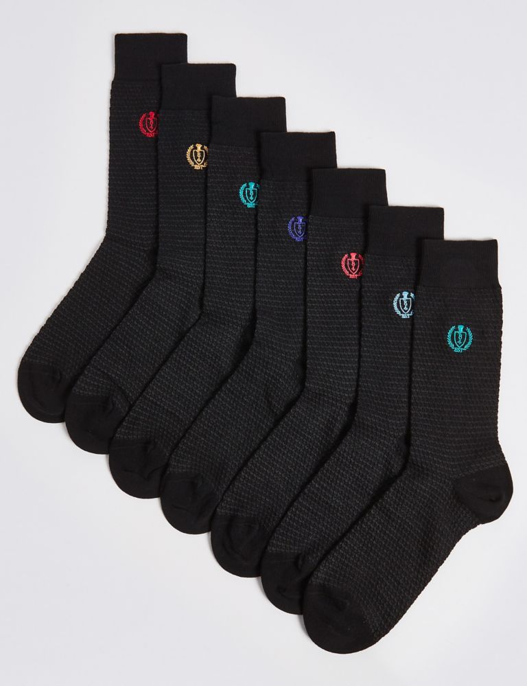 7 Pairs of Cool & Freshfeet™ Embroidered Socks 1 of 1