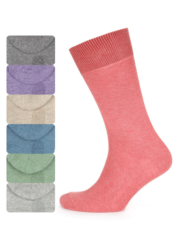 7 Pairs of Cotton Rich Freshfeet™ Marl Socks with Silver Technology Image 1 of 1