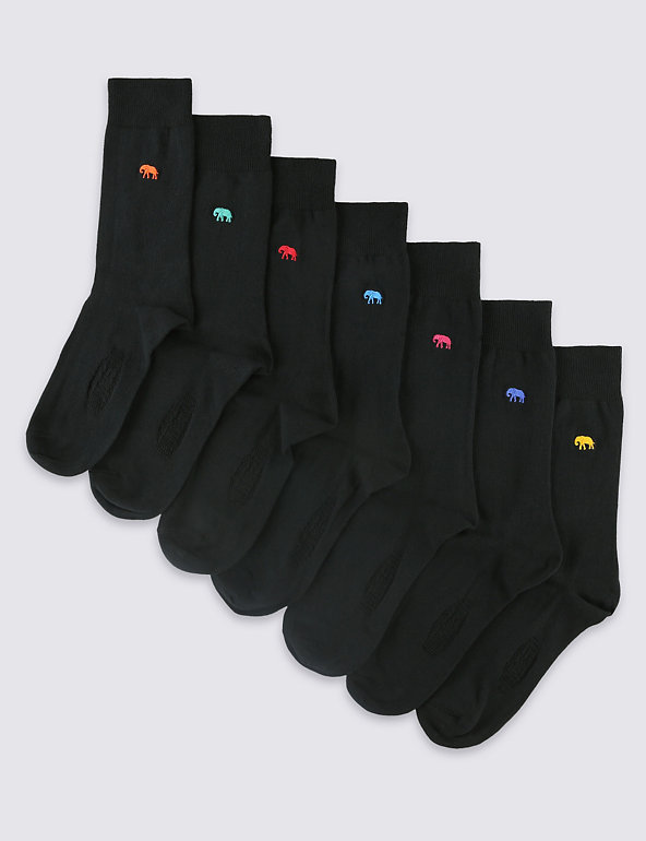 7 Pairs of Cotton Rich Socks Image 1 of 1