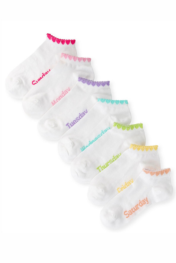 7 Pairs of Freshfeet™  Days of the Week Trainer Liner Socks with Silver Technology Image 1 of 1