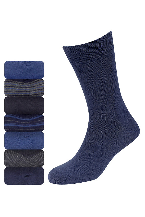 7 Pairs of Freshfeet™ Cotton Rich Assorted Socks with Silver Technology Image 1 of 1