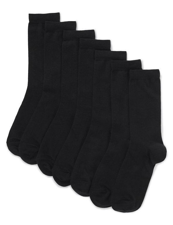7 Pairs of Freshfeet™ Cotton Rich School Socks with Silver Technology (5-14 Years) Image 1 of 1