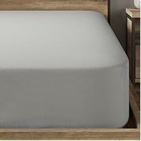 Grey easy-care fitted sheet
