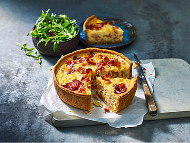 Our Best Ever quiche Lorraine with a green salad